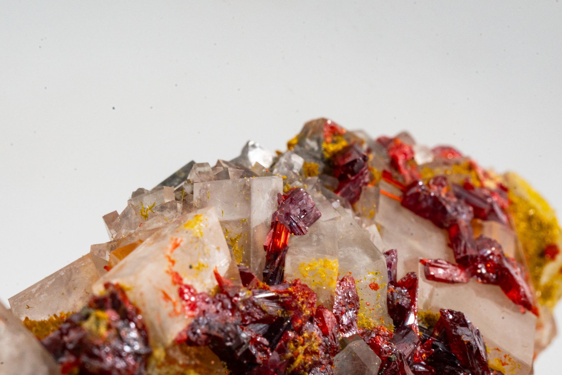 Orpiment, Realgar, Barite, - Quiruvilca Mine, Peru