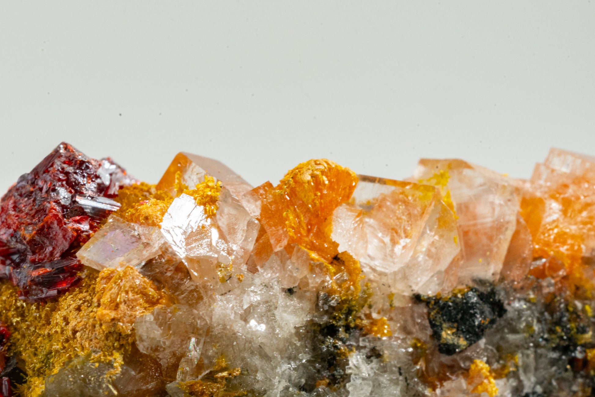 Orpiment, Realgar, Barite, - Quiruvilca Mine, Peru