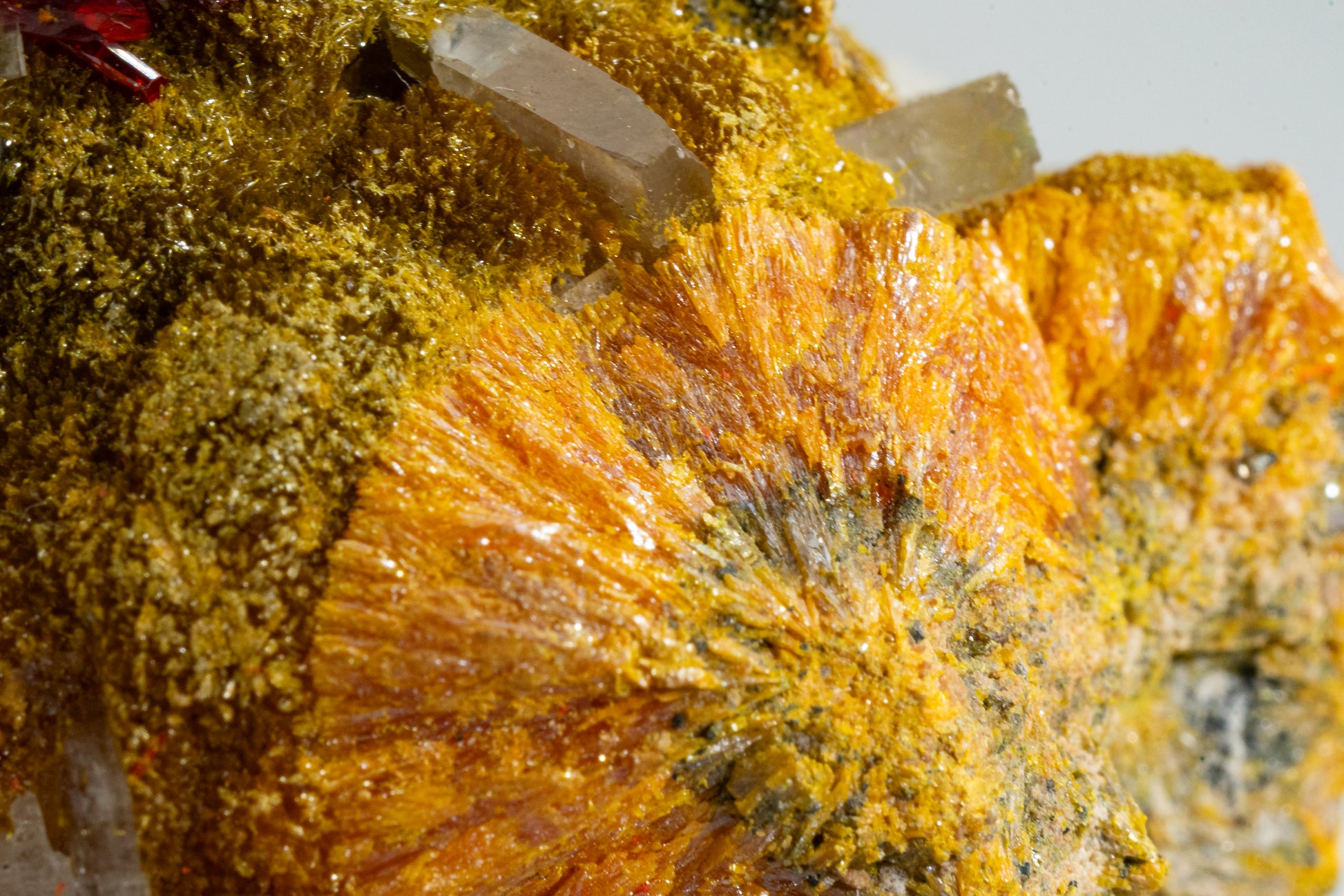 Orpiment, Realgar, Barite, - Quiruvilca Mine, Peru
