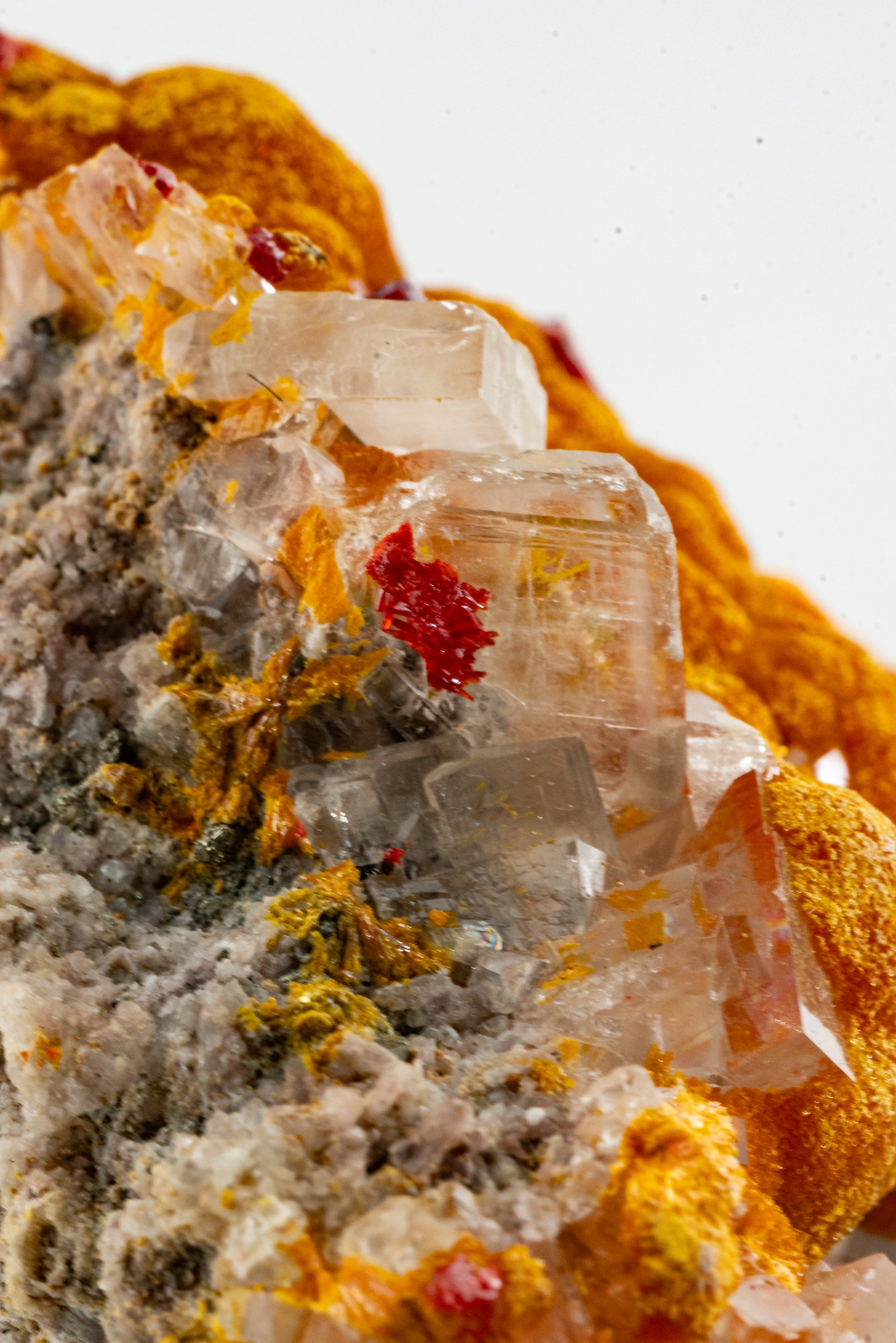 Orpiment, Realgar, Barite, - Quiruvilca Mine, Peru