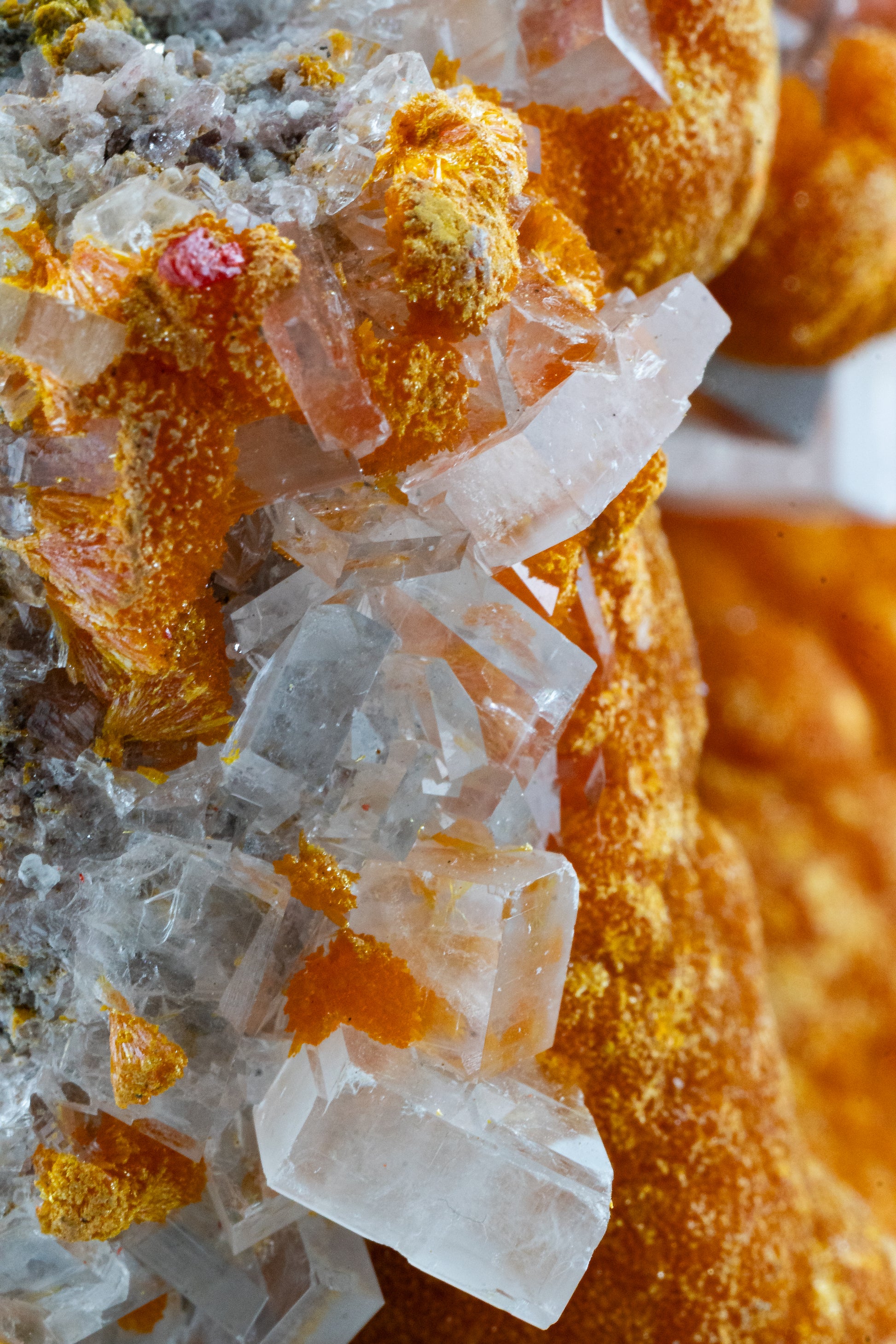 Orpiment, Realgar, Barite, - Quiruvilca Mine, Peru