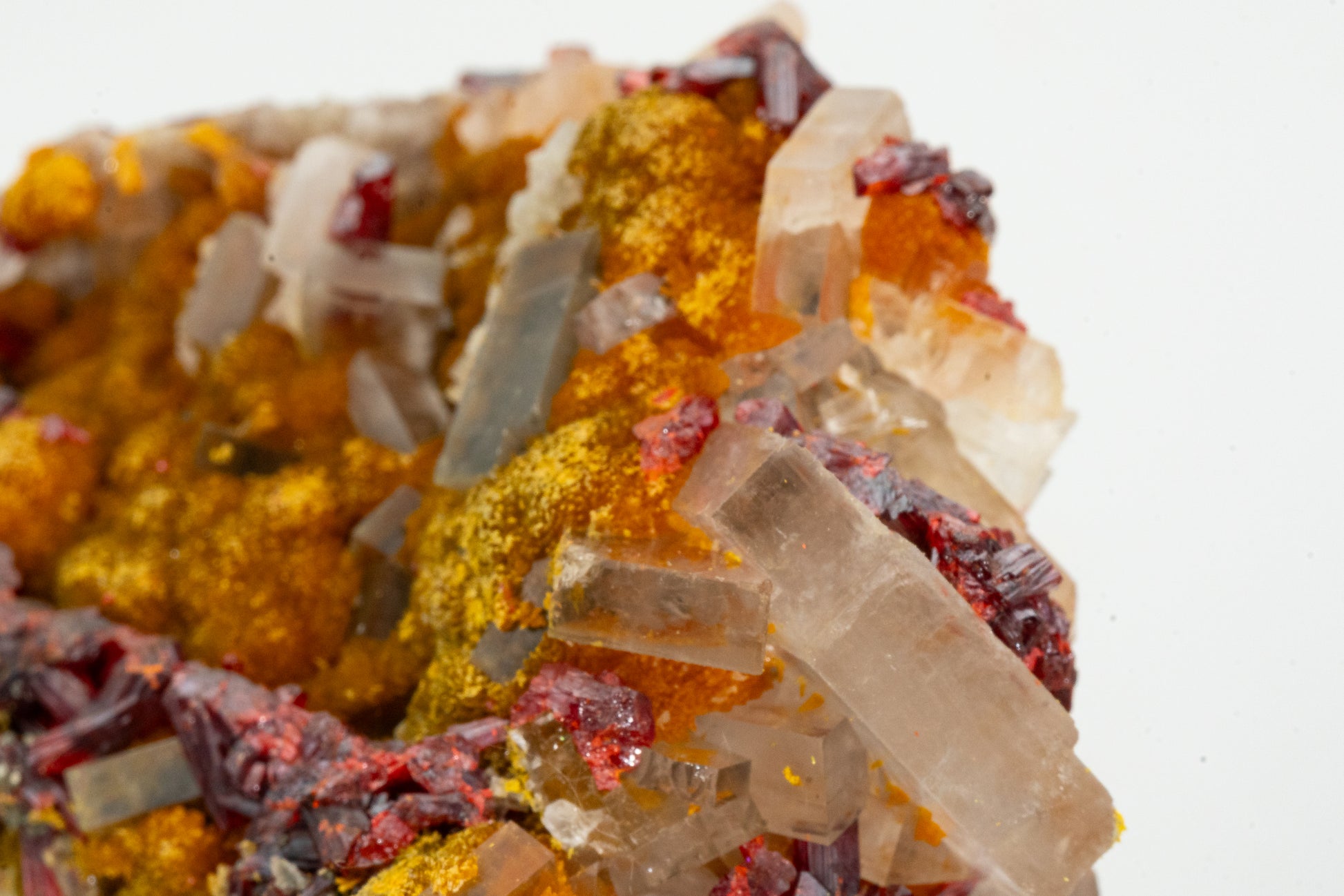 Orpiment, Realgar, Barite, - Quiruvilca Mine, Peru