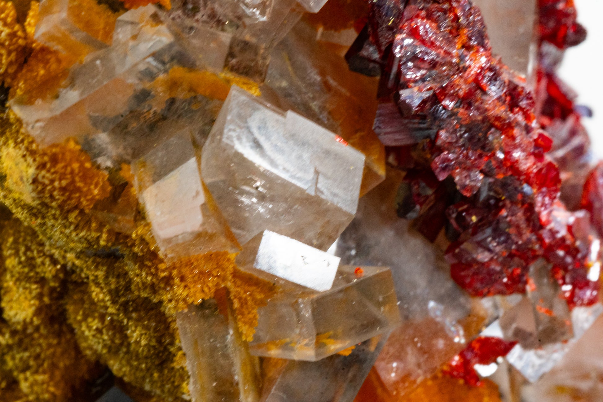 Orpiment, Realgar, Barite, - Quiruvilca Mine, Peru