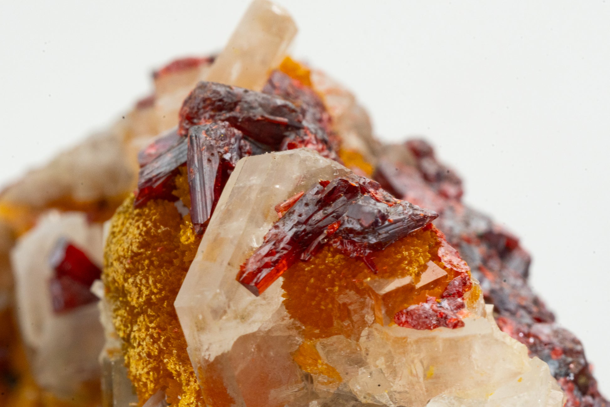 Orpiment, Realgar, Barite, - Quiruvilca Mine, Peru