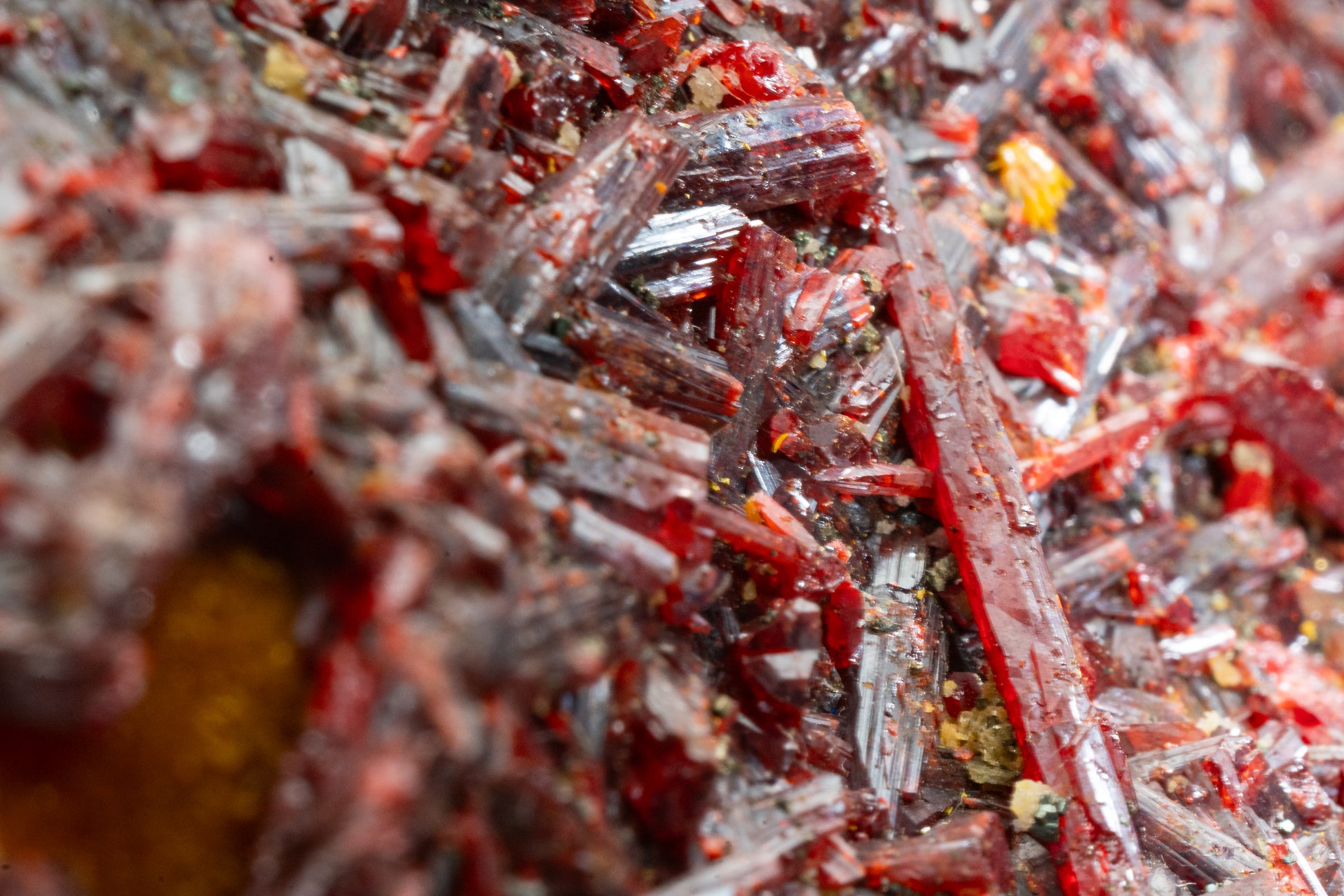 Orpiment, Realgar, Barite, - Quiruvilca Mine, Peru