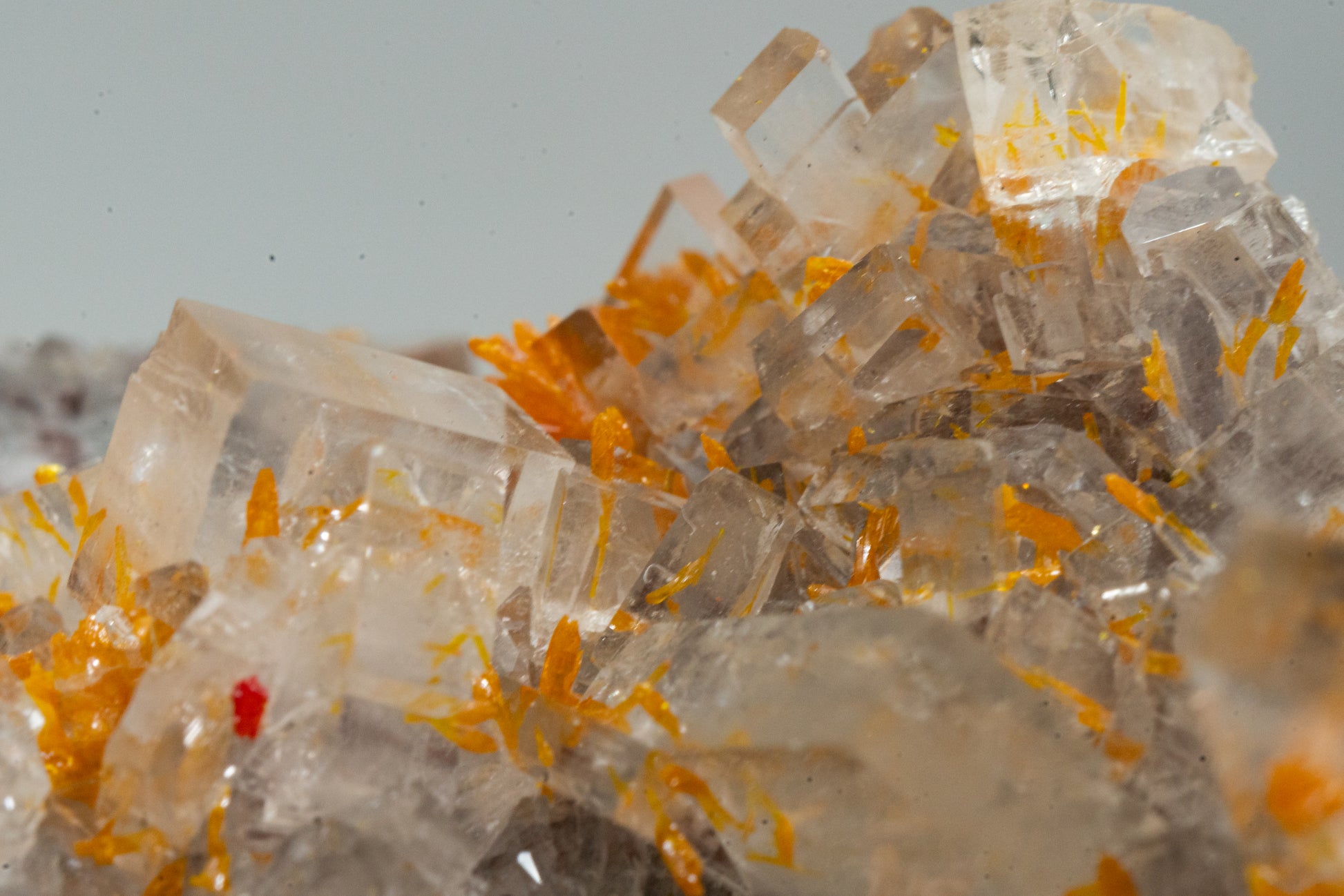 Orpiment, Realgar, Barite, - Quiruvilca Mine, Peru