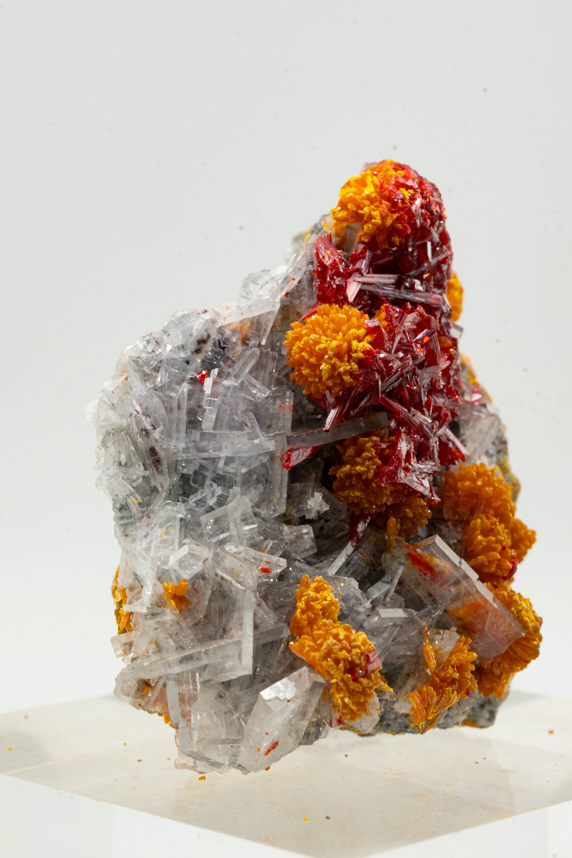 Orpiment, Realgar, Barite, - Quiruvilca Mine, Peru