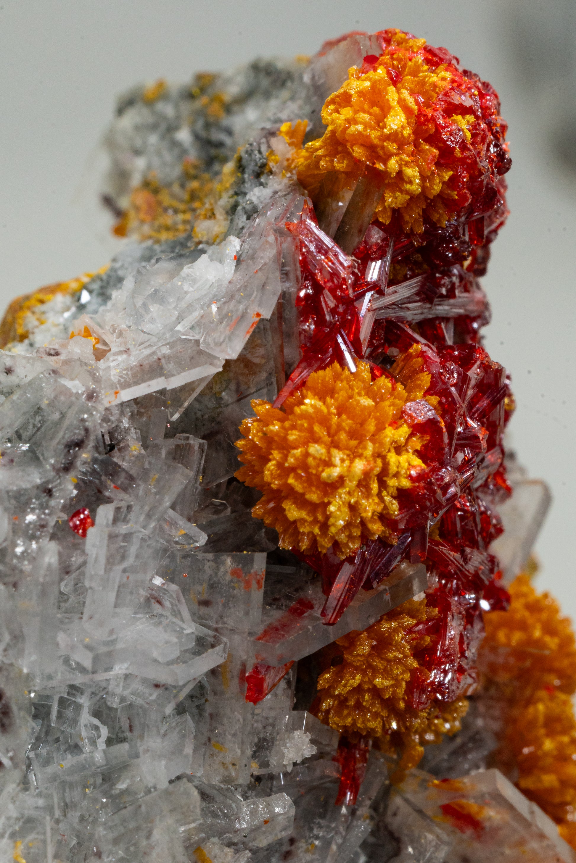 Orpiment, Realgar, Barite, - Quiruvilca Mine, Peru