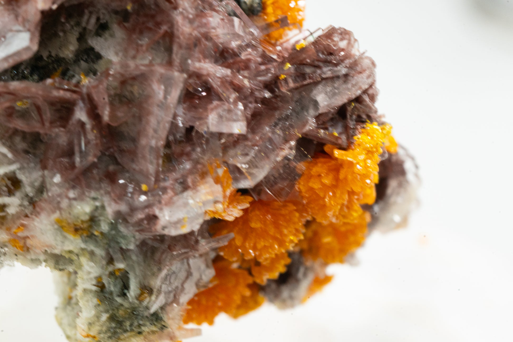 Orpiment, Realgar, Barite, - Quiruvilca Mine, Peru