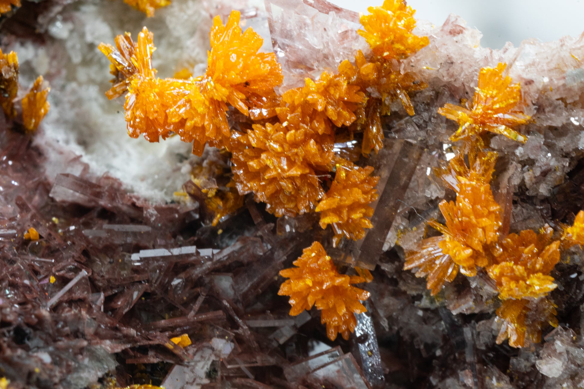 Orpiment, Realgar, Barite, - Quiruvilca Mine, Peru