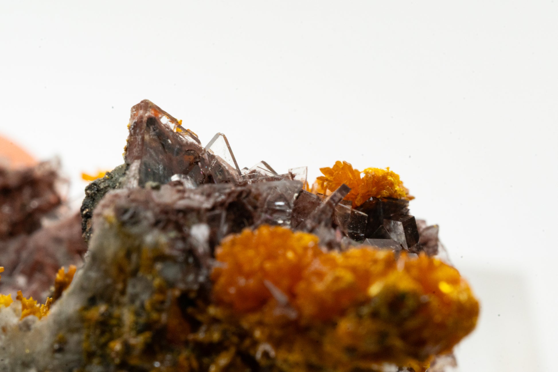 Orpiment, Realgar, Barite, - Quiruvilca Mine, Peru
