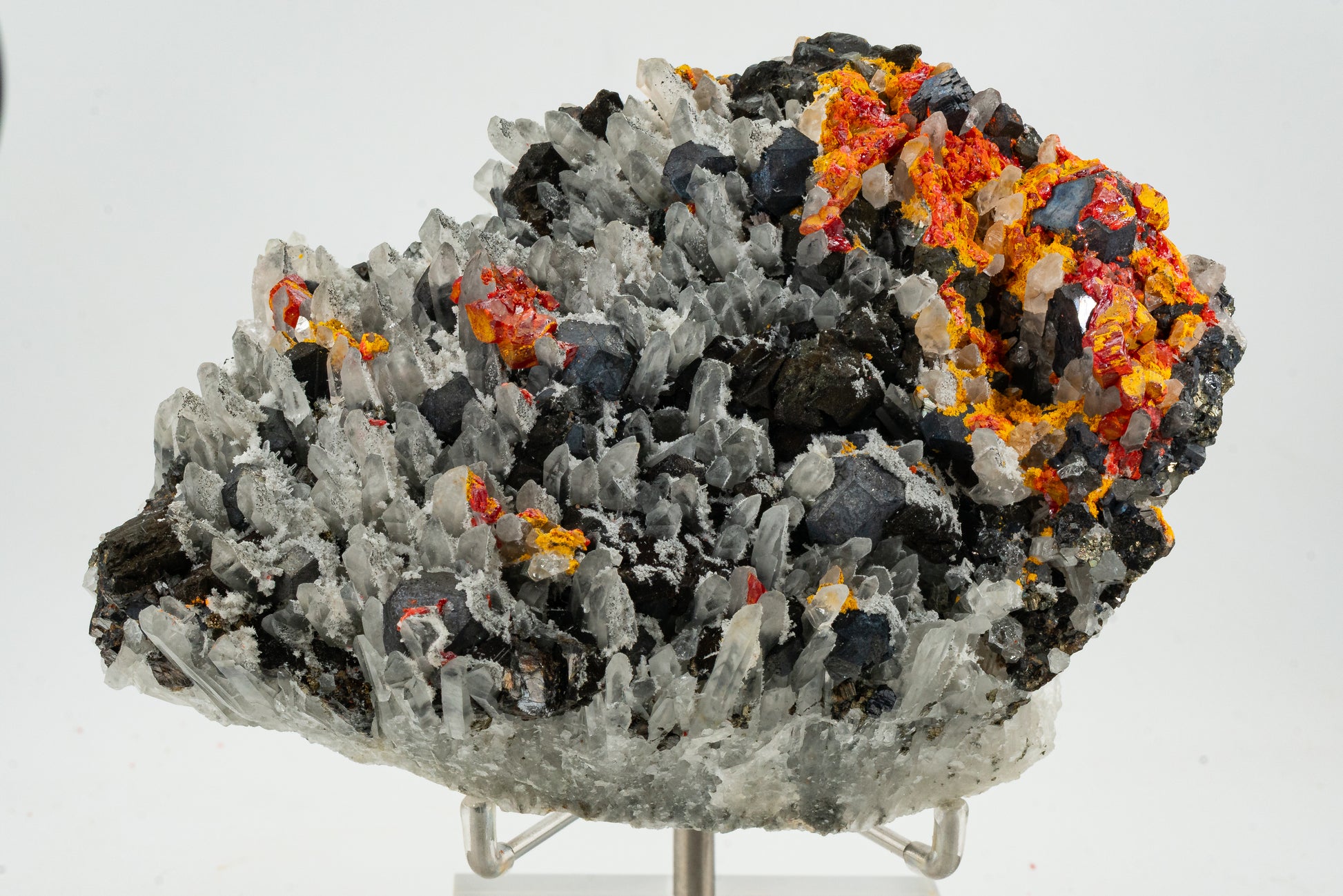 Orpiment, Realgar, Quartz, Galena, Pyrite - Quiruvilca Mine, Peru