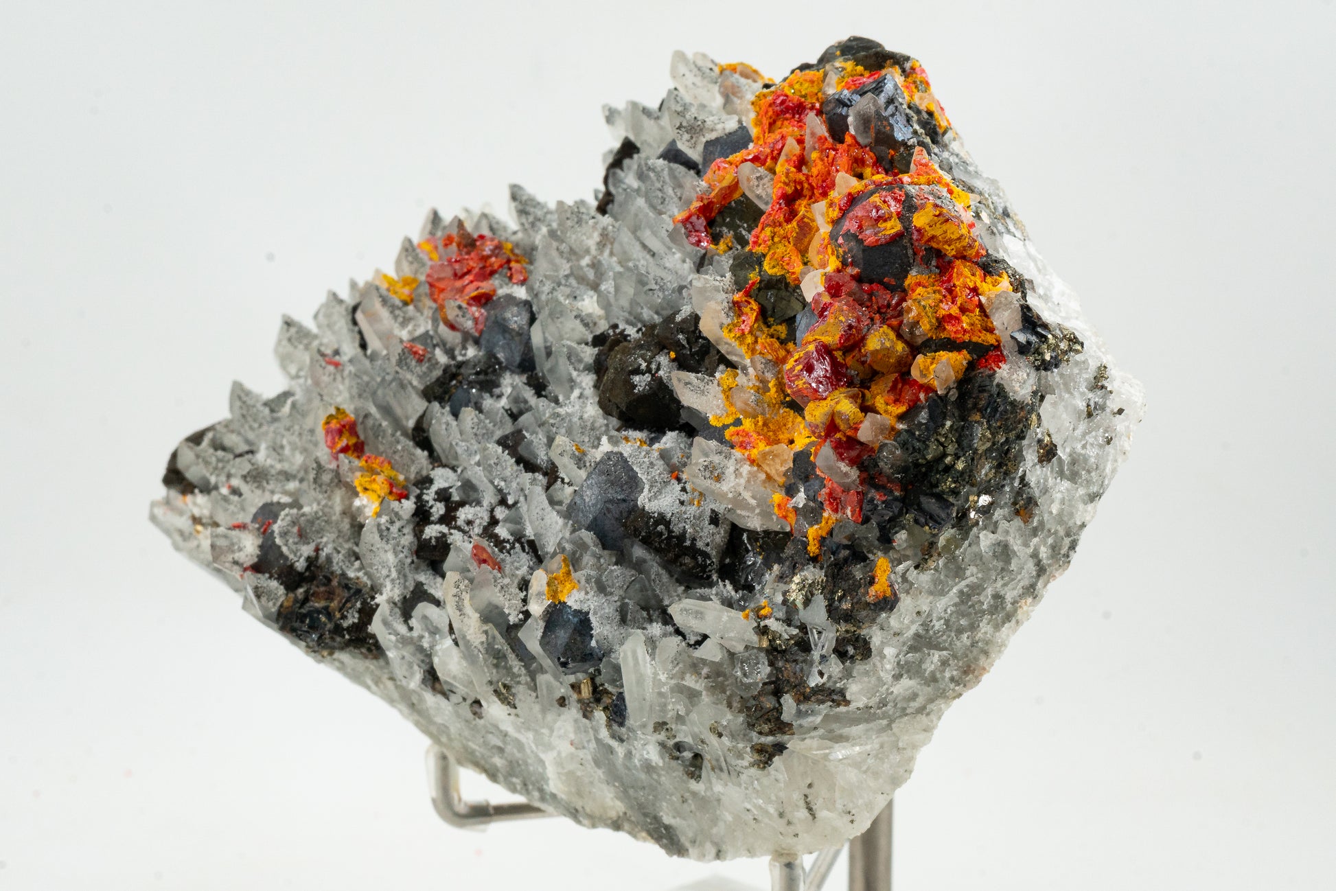 Orpiment, Realgar, Quartz, Galena, Pyrite - Quiruvilca Mine, Peru