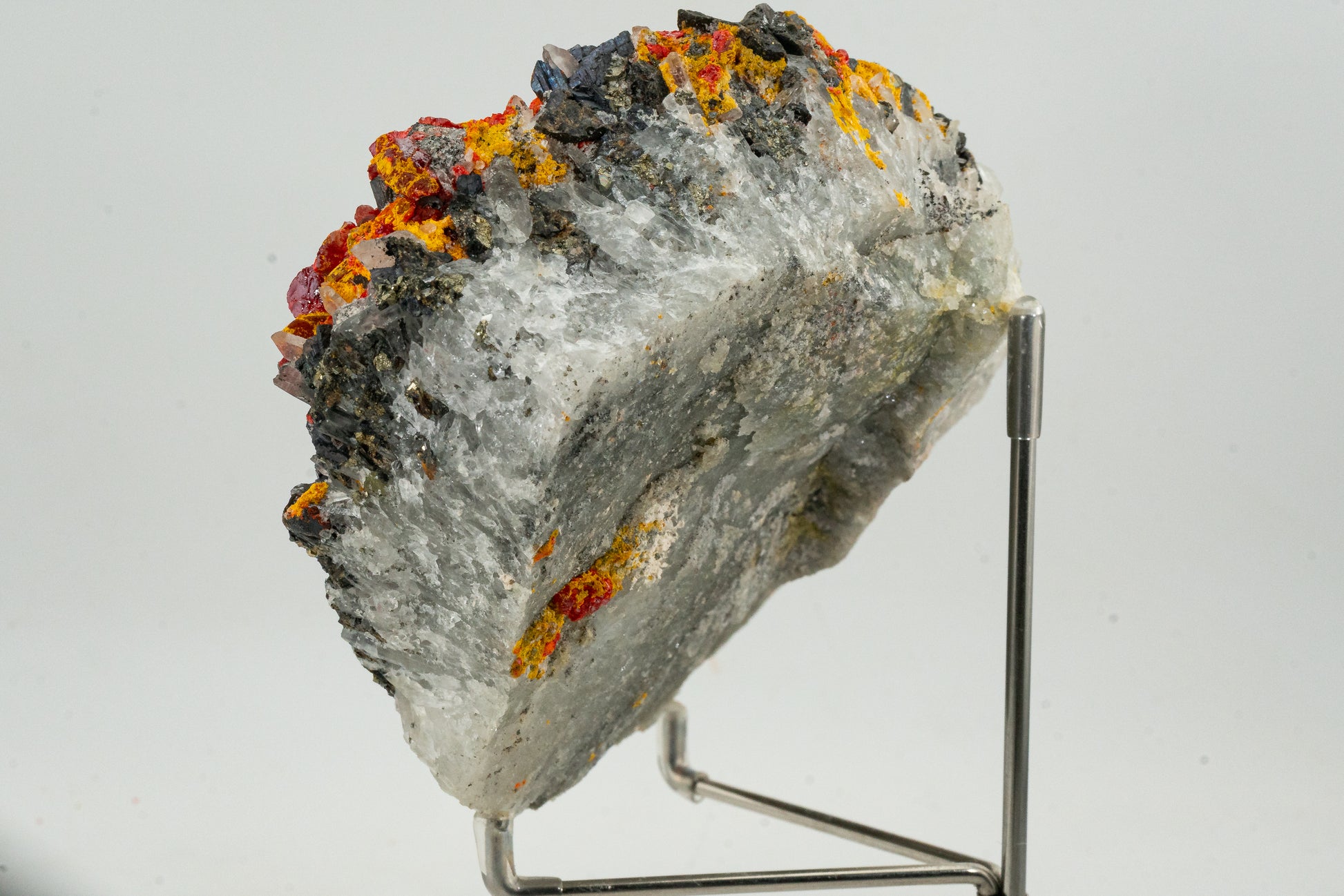 Orpiment, Realgar, Quartz, Galena, Pyrite - Quiruvilca Mine, Peru