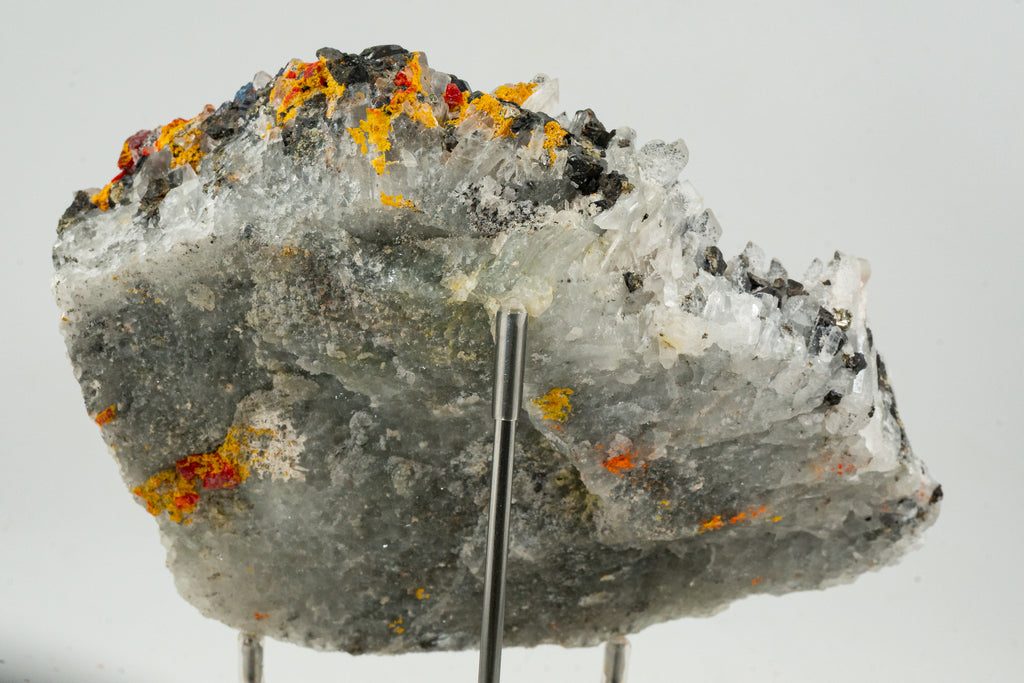 Orpiment, Realgar, Quartz, Galena, Pyrite - Quiruvilca Mine, Peru