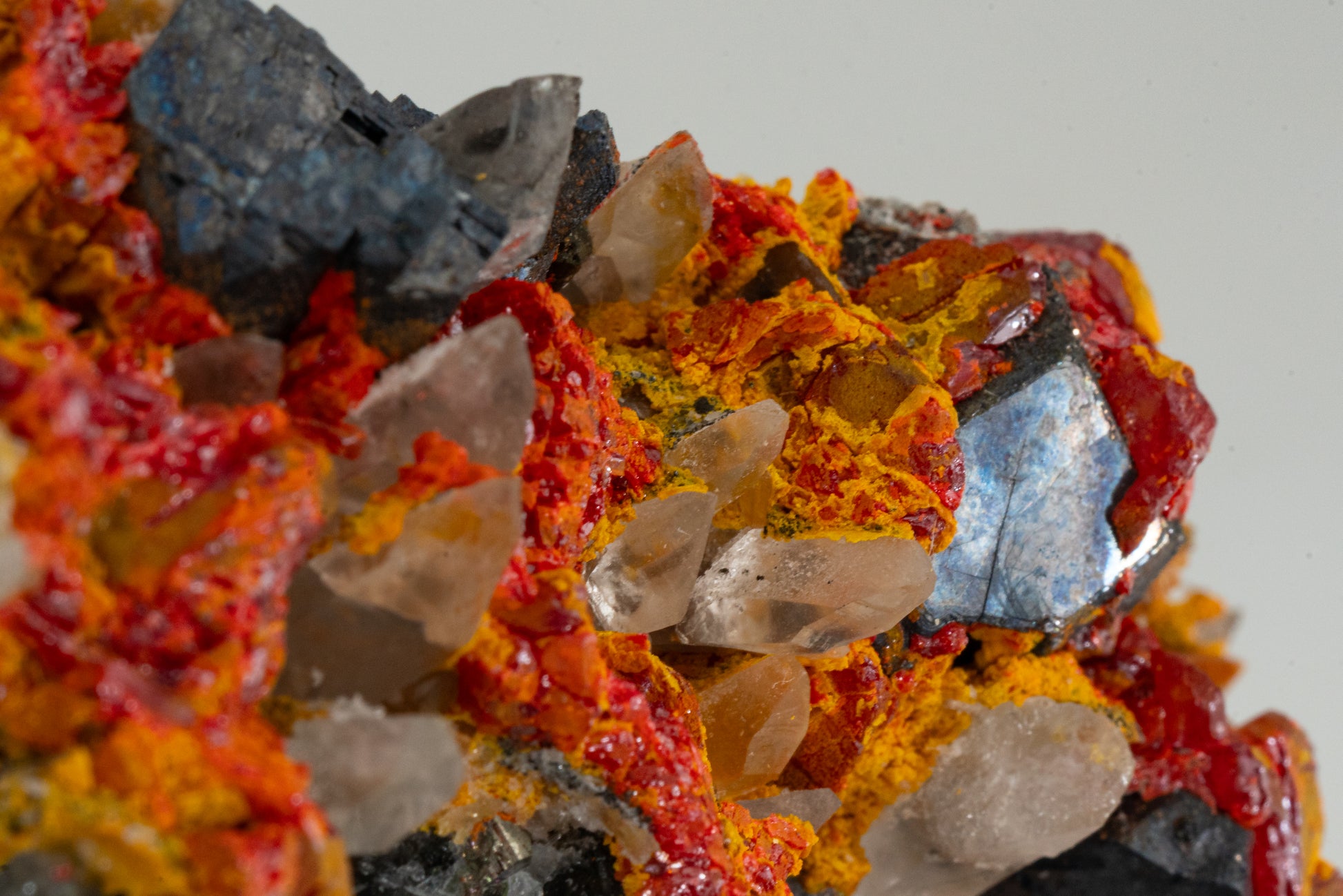 Orpiment, Realgar, Quartz, Galena, Pyrite - Quiruvilca Mine, Peru