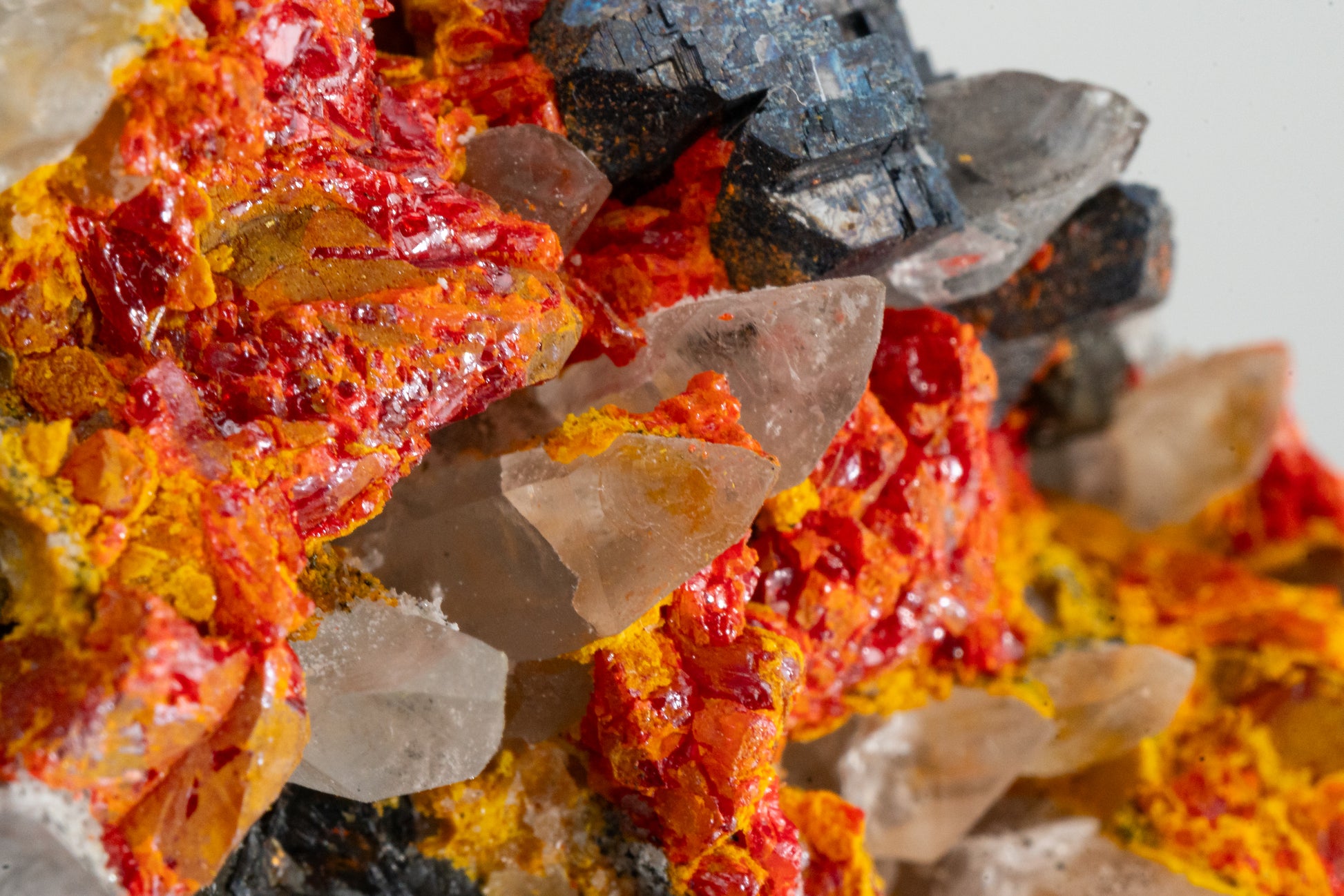Orpiment, Realgar, Quartz, Galena, Pyrite - Quiruvilca Mine, Peru