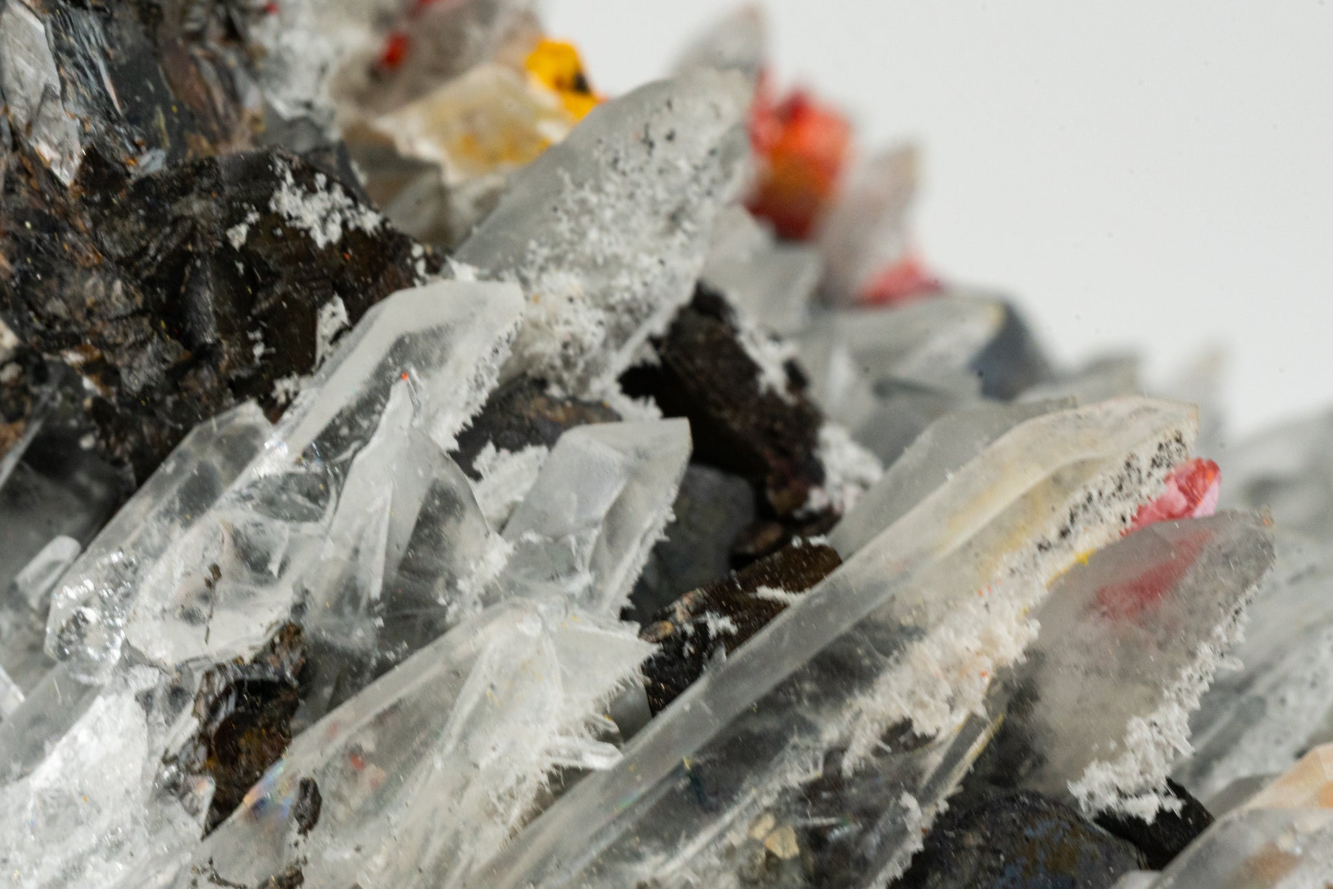 Orpiment, Realgar, Quartz, Galena, Pyrite - Quiruvilca Mine, Peru