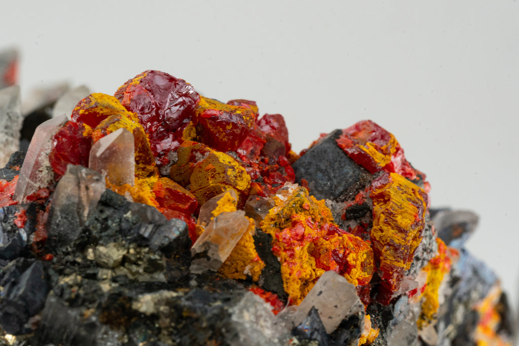 Orpiment, Realgar, Quartz, Galena, Pyrite - Quiruvilca Mine, Peru