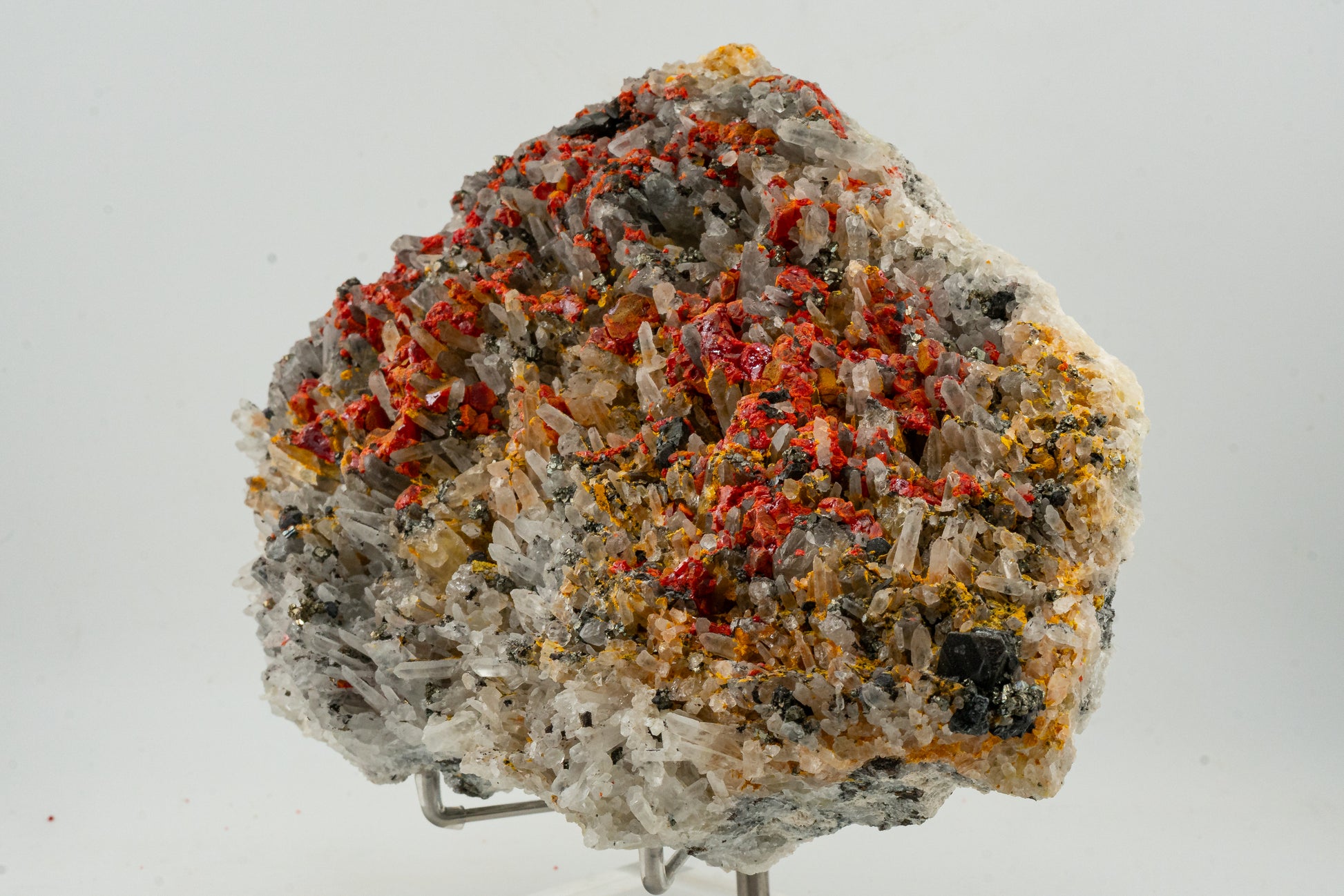 Orpiment, Realgar, Quartz, Galena, Pyrite - Quiruvilca Mine, Peru