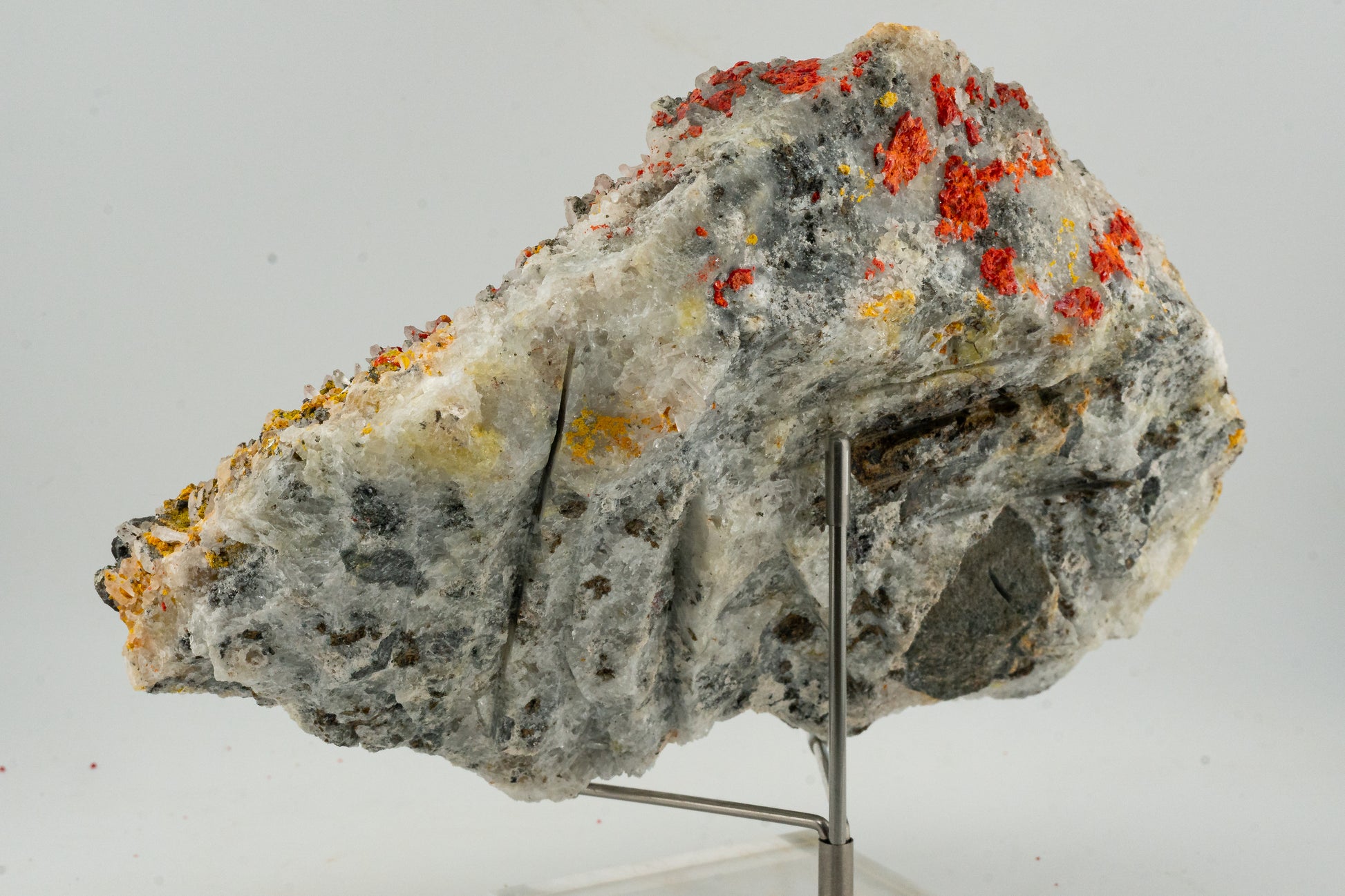 Orpiment, Realgar, Quartz, Galena, Pyrite - Quiruvilca Mine, Peru