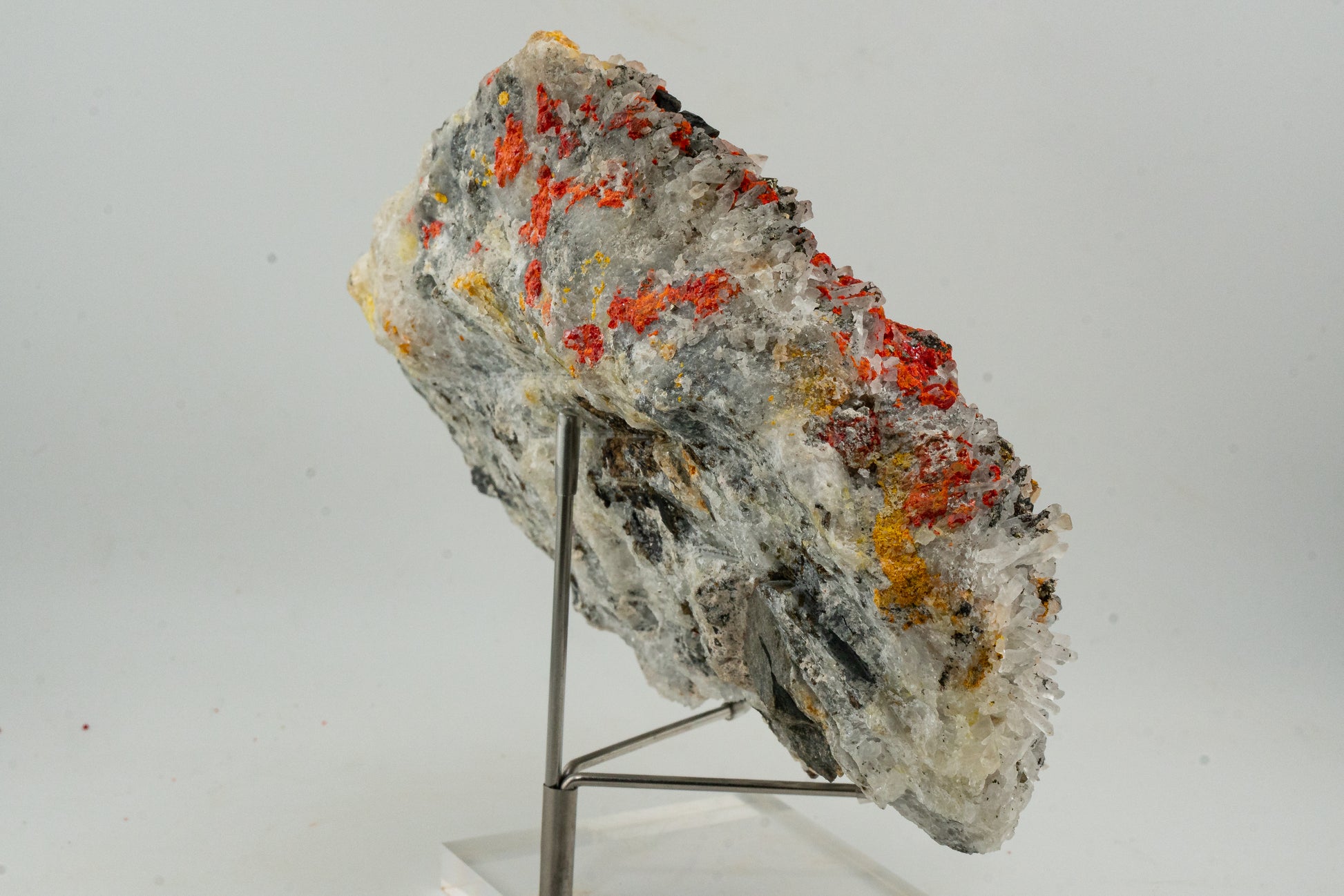 Orpiment, Realgar, Quartz, Galena, Pyrite - Quiruvilca Mine, Peru