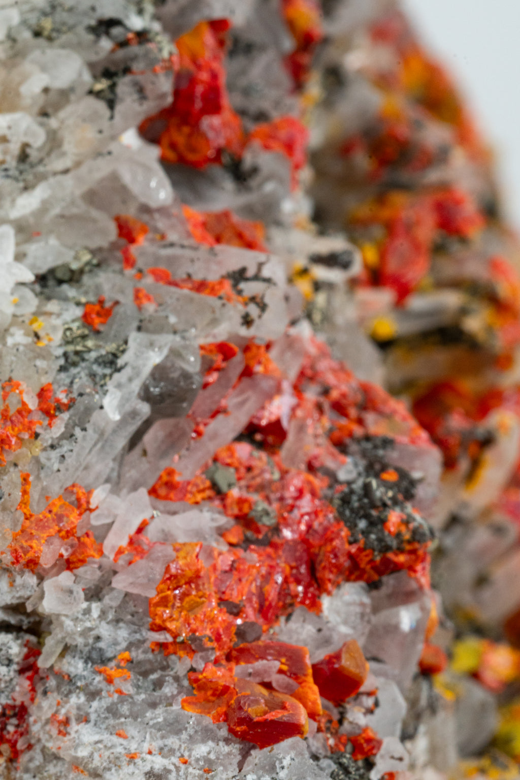 Orpiment, Realgar, Quartz, Galena, Pyrite - Quiruvilca Mine, Peru
