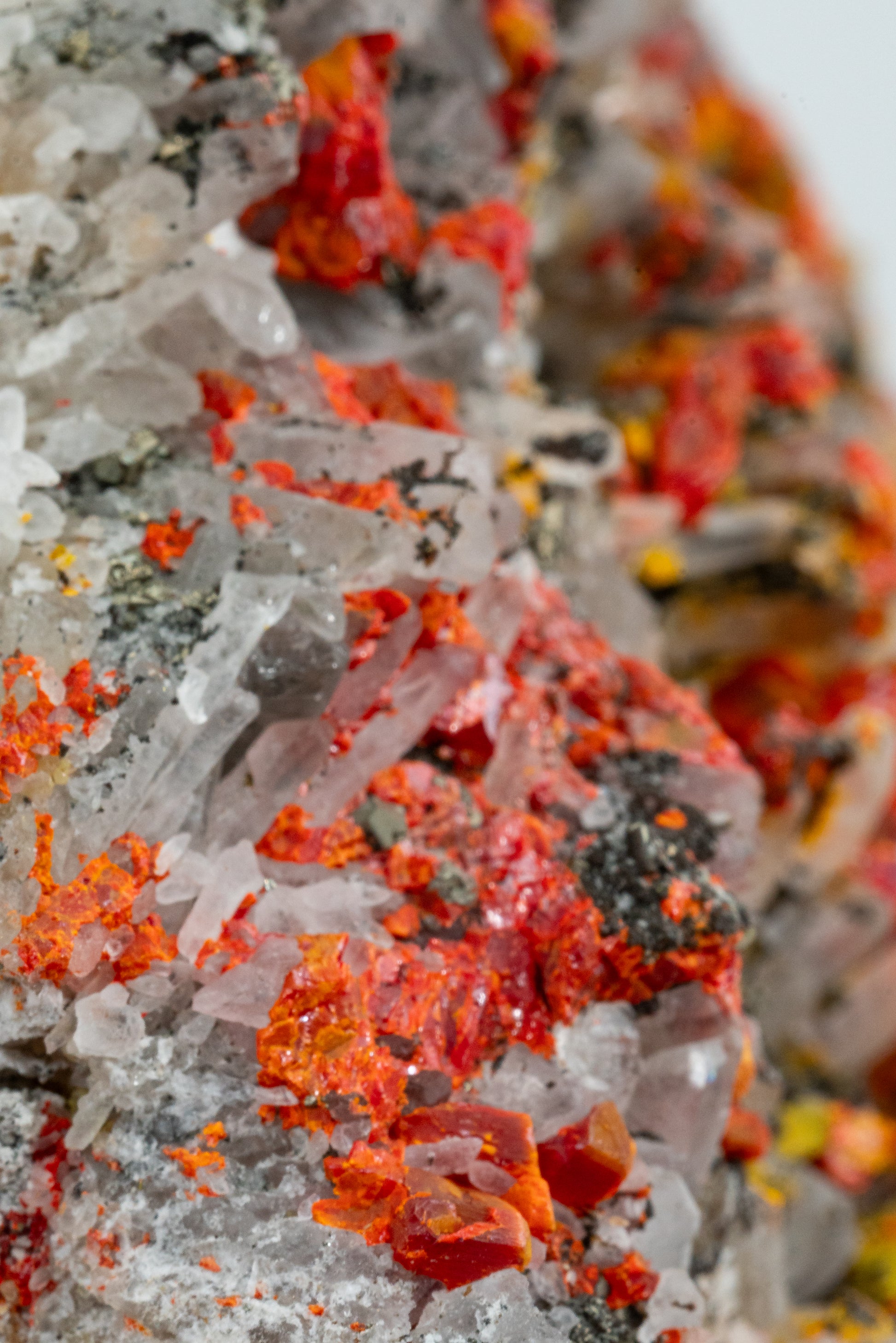 Orpiment, Realgar, Quartz, Galena, Pyrite - Quiruvilca Mine, Peru