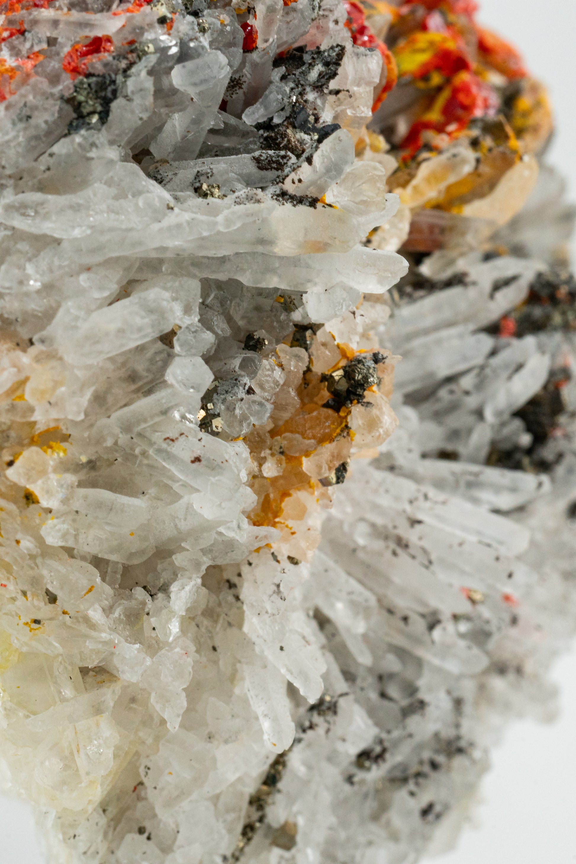Orpiment, Realgar, Quartz, Galena, Pyrite - Quiruvilca Mine, Peru