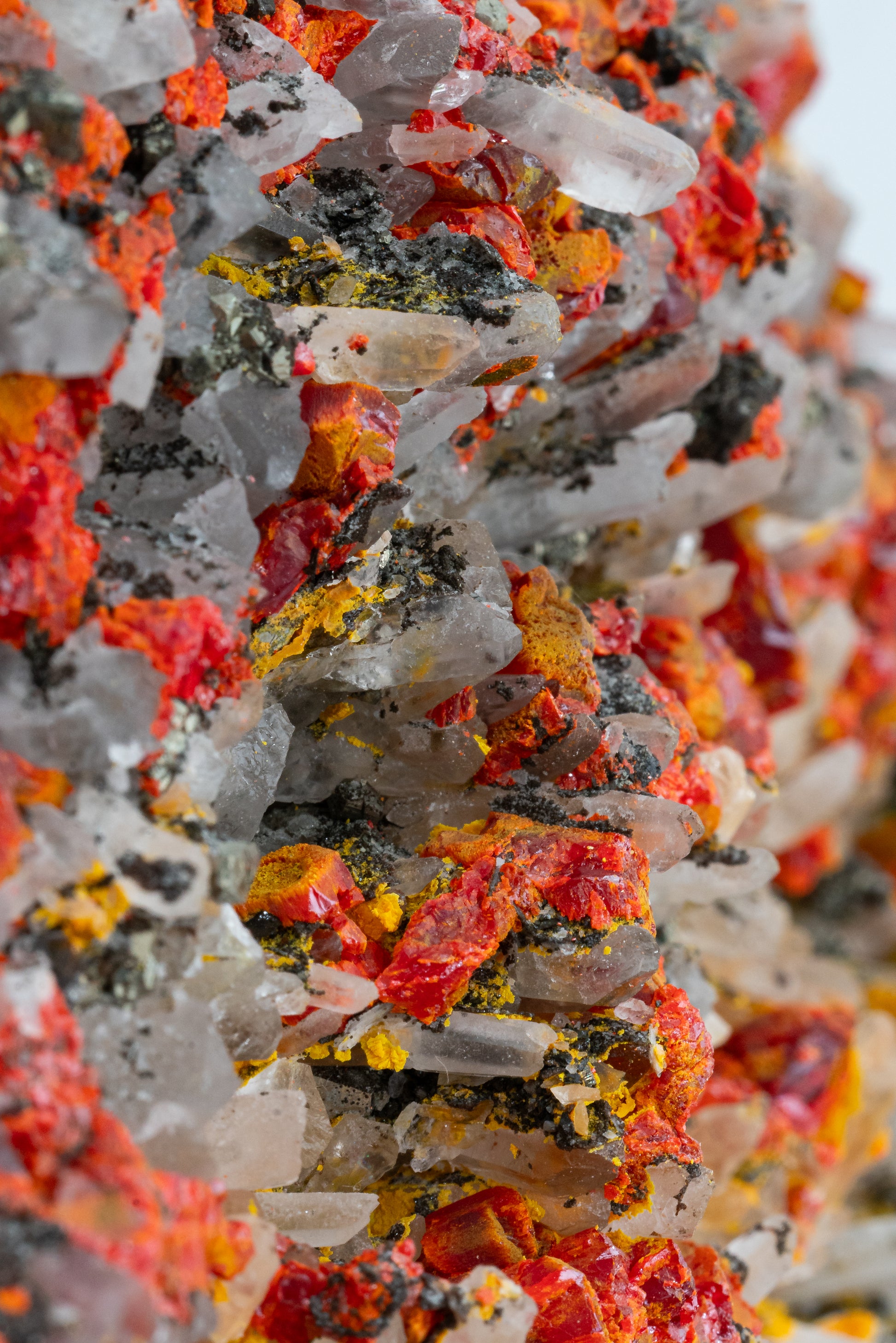 Orpiment, Realgar, Quartz, Galena, Pyrite - Quiruvilca Mine, Peru