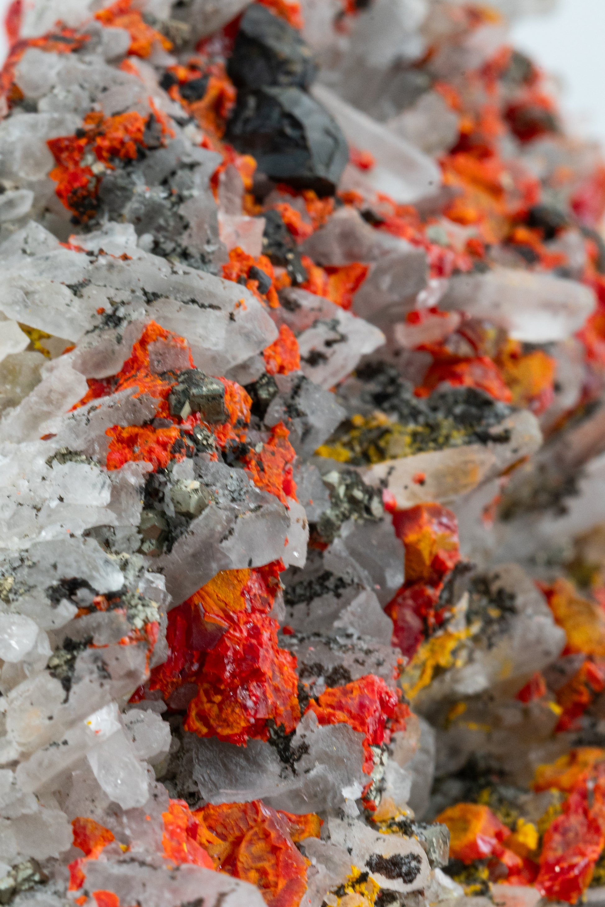 Orpiment, Realgar, Quartz, Galena, Pyrite - Quiruvilca Mine, Peru
