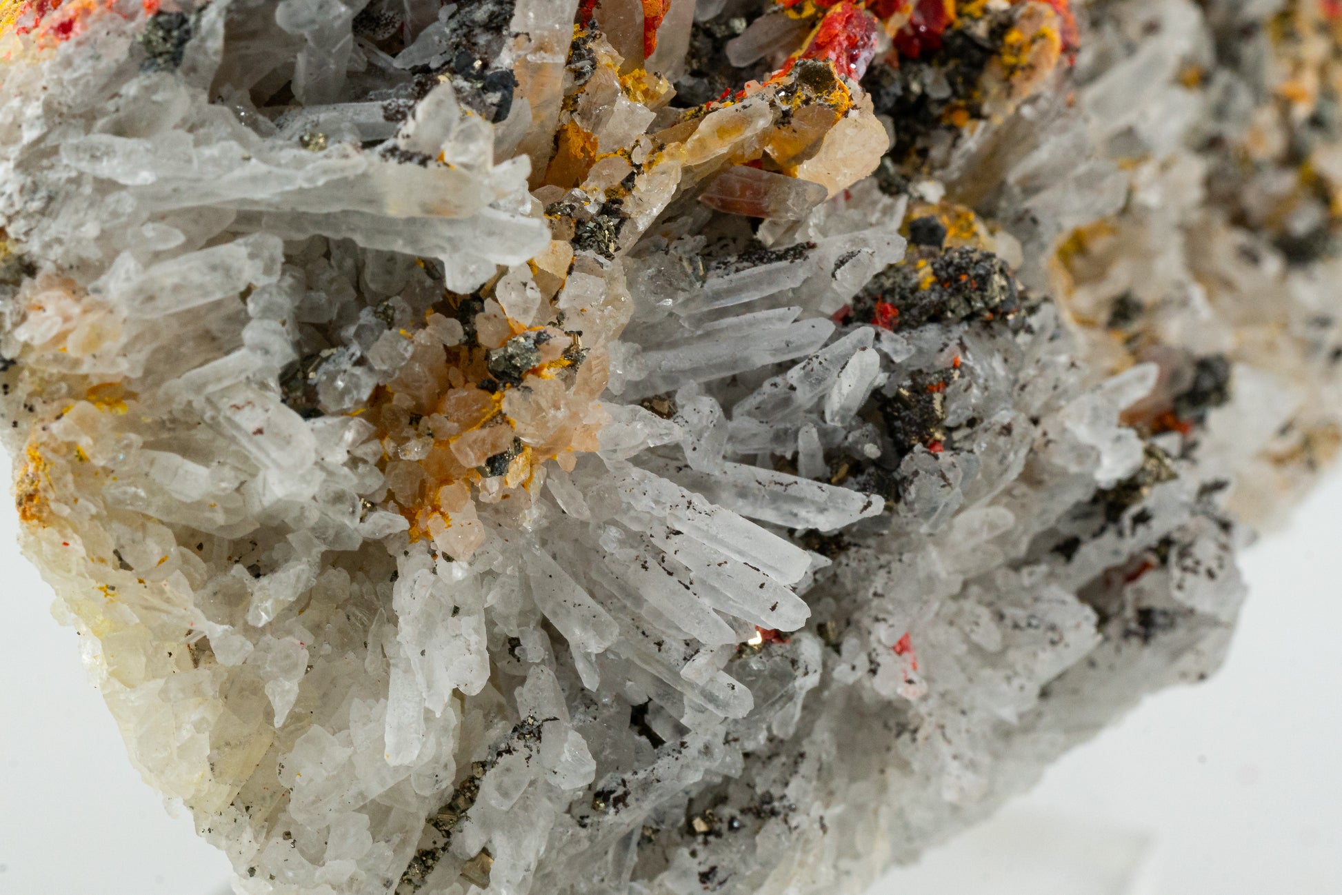 Orpiment, Realgar, Quartz, Galena, Pyrite - Quiruvilca Mine, Peru
