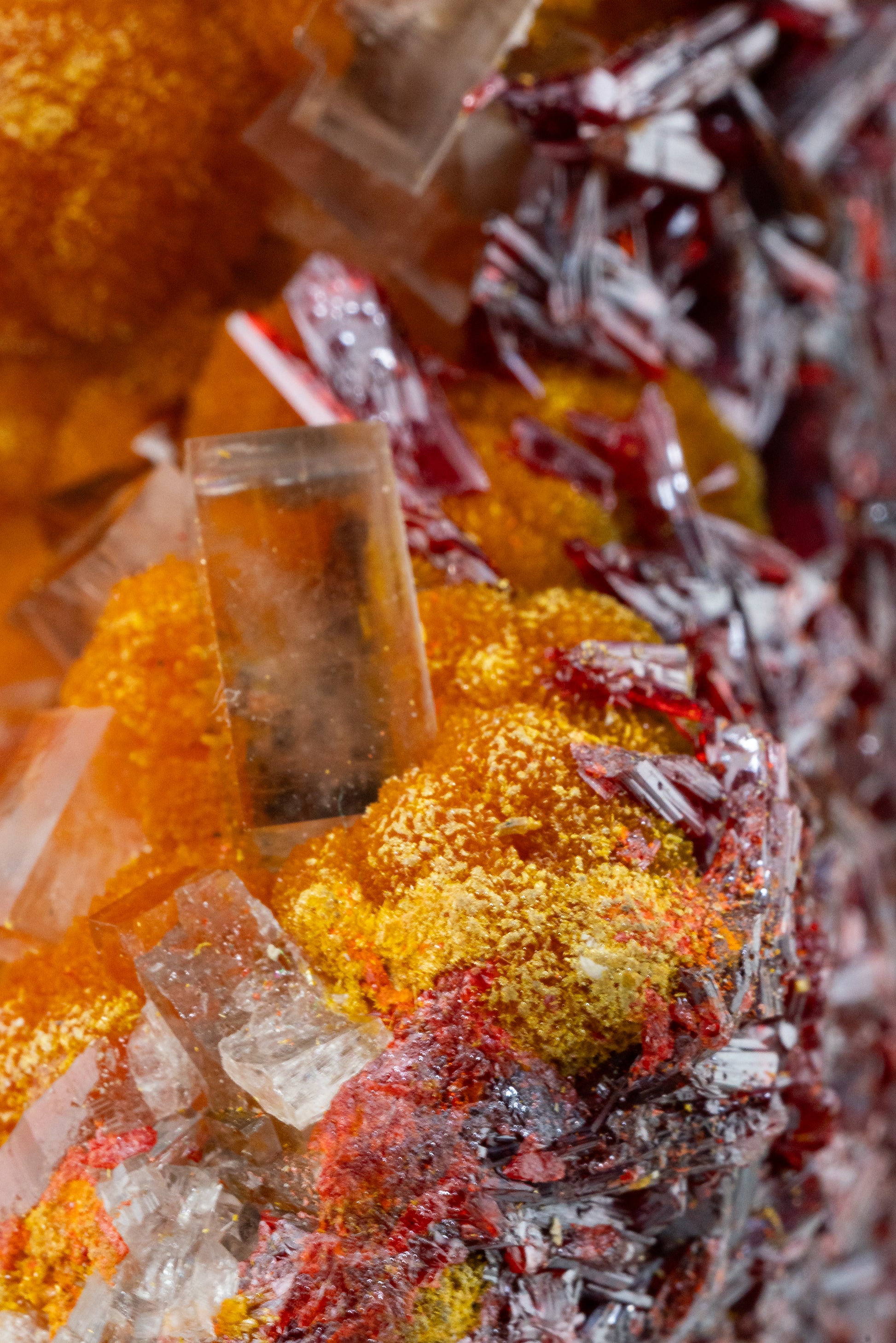 Orpiment, Realgar, Barite, - Quiruvilca Mine, Peru