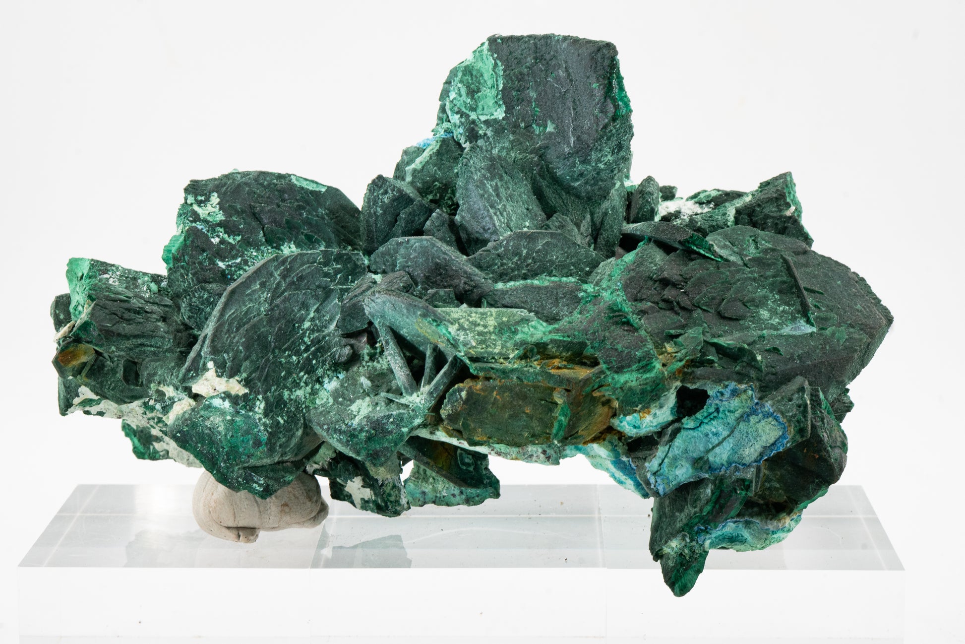 Malachite ps. Azurite, Shattuckite - Mina Milpillas, Sonora, México