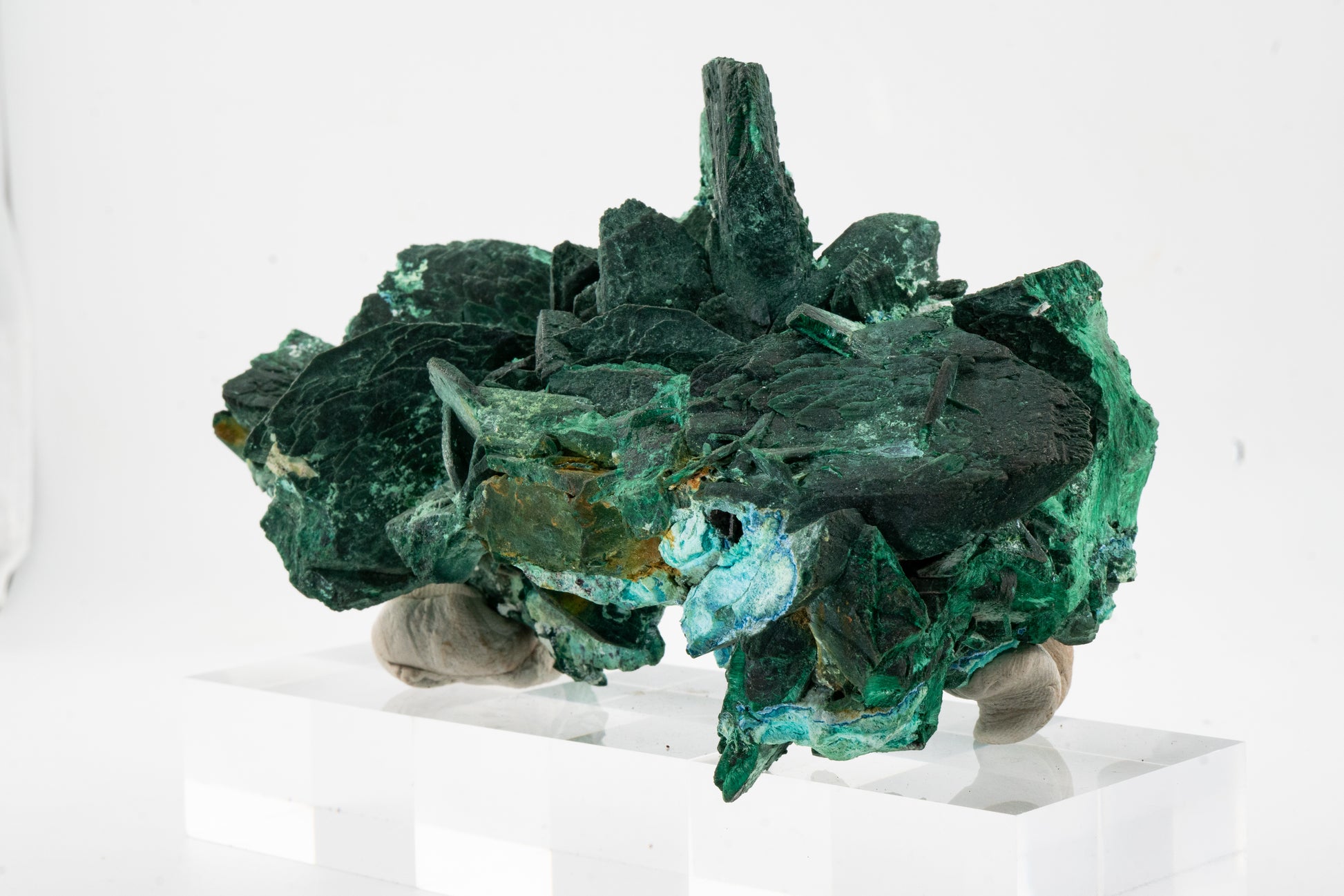 Malachite ps. Azurite, Shattuckite - Mina Milpillas, Sonora, México