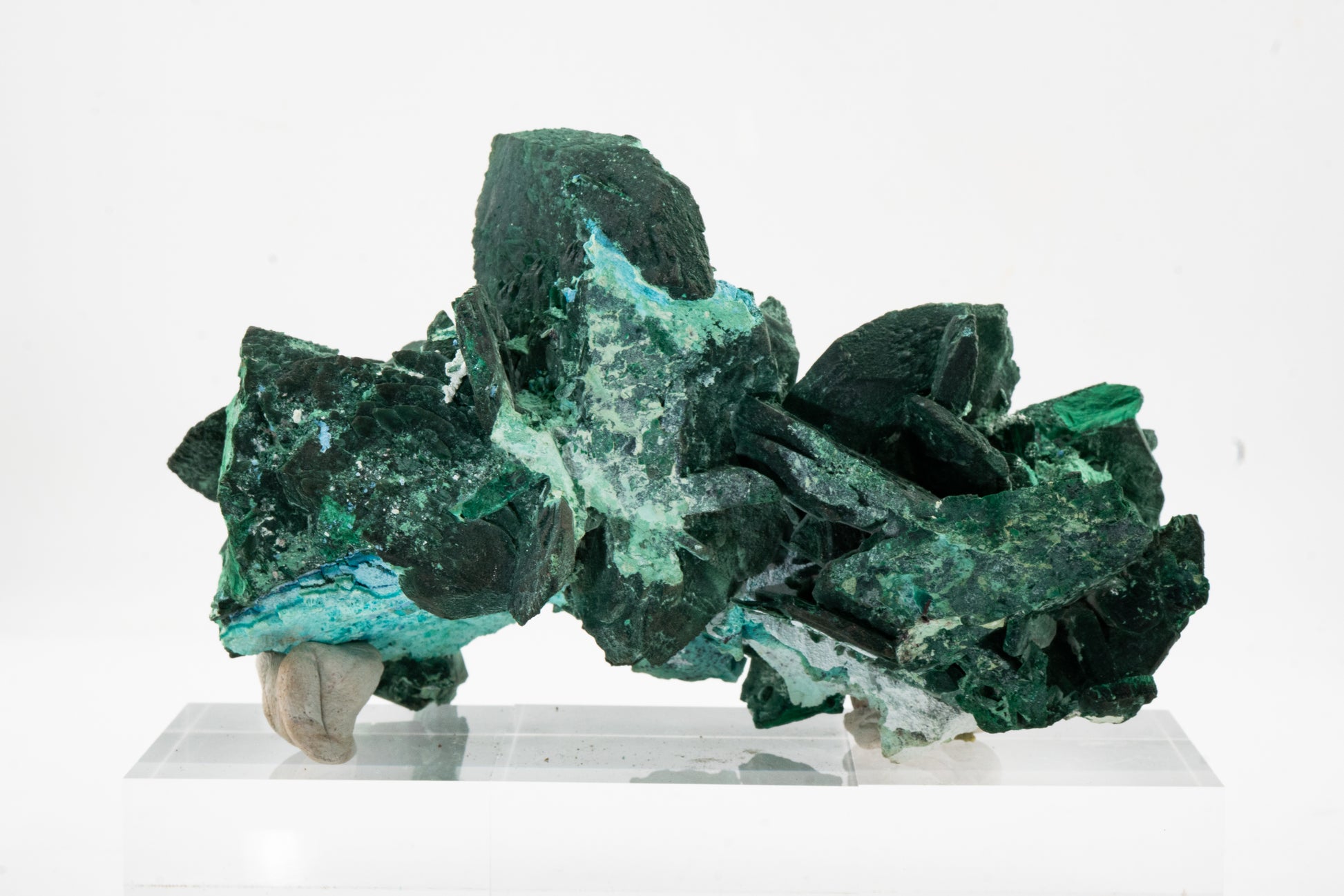 Malachite ps. Azurite, Shattuckite - Mina Milpillas, Sonora, México