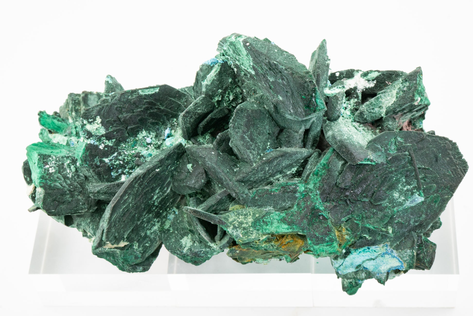 Malachite ps. Azurite, Shattuckite - Mina Milpillas, Sonora, México