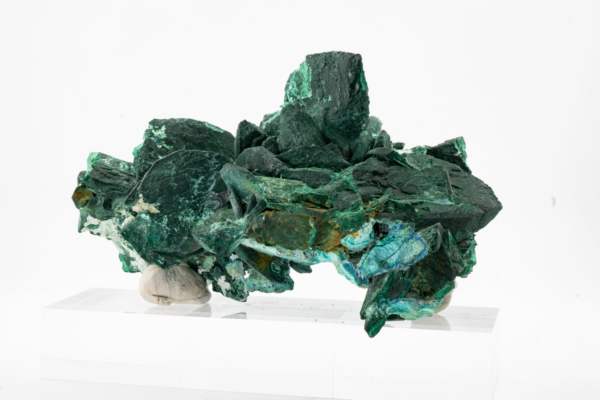 Malachite ps. Azurite, Shattuckite - Mina Milpillas, Sonora, México