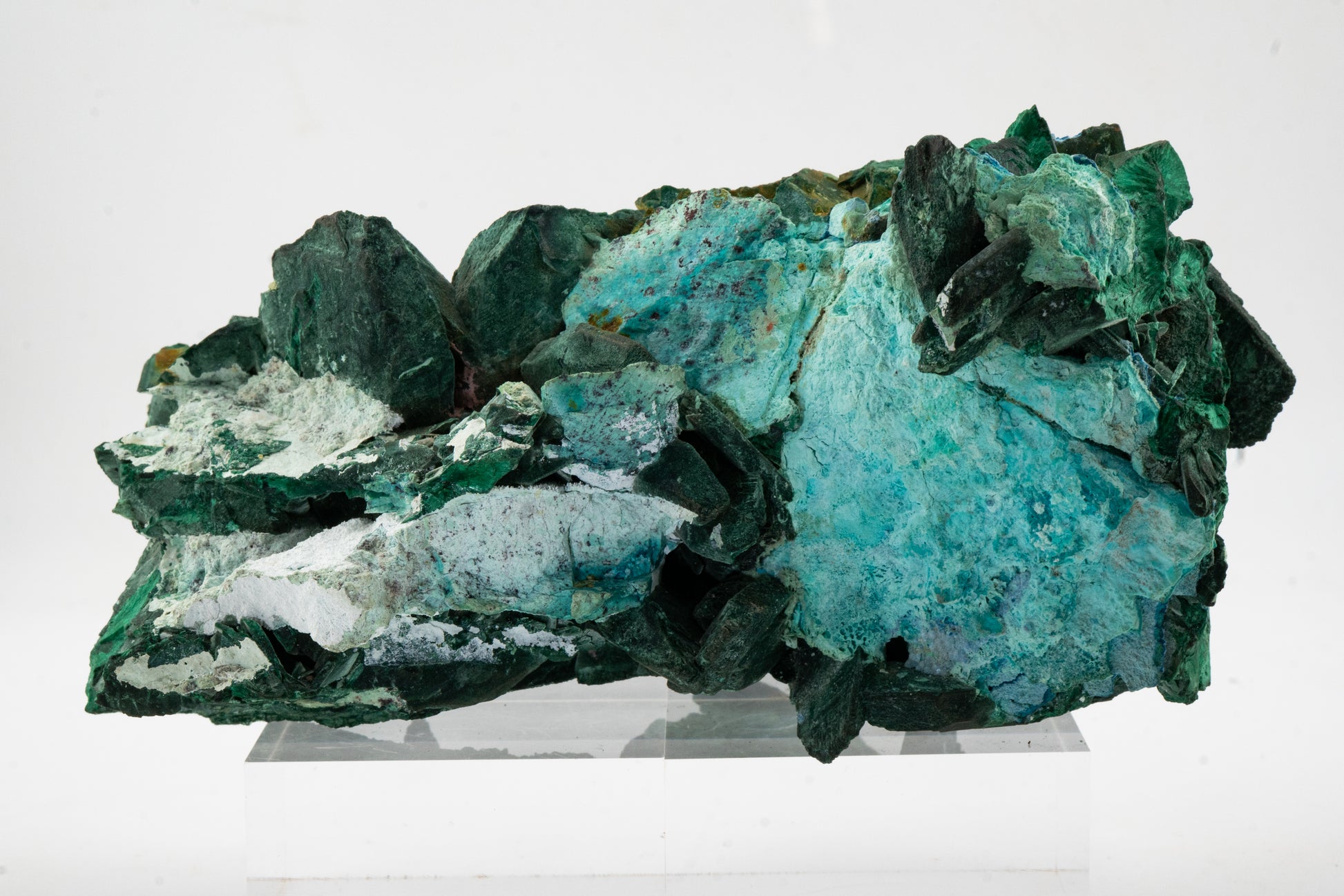 Malachite ps. Azurite, Shattuckite - Mina Milpillas, Sonora, México